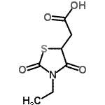 结构式 CAS# 499199-10-9, (3-乙基-2,4-二氧代-1,3-噻唑烷-5-基)乙酸
