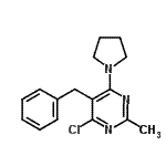 structure of CAS# 500156-13-8, 5-Benzyl-4-Chloro-2-Methyl-6-(1-Pyrrolidinyl)Pyrimidine;5-benzyl-4-chloro-2-methyl-6-(pyrrolidin-1-yl)pyrimidine;5-Benzyl-4-chloro-2-methyl-6-pyrrolidin-1-yl-pyrimidine;6-chloro-2-methyl-5-benzyl-4-pyrrolidinylpyrimidine