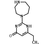 结构式 CAS# 502133-51-9, 2-(1,4-二氮杂环庚-1-基)-6-乙基-4(1H)-嘧啶酮