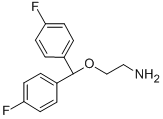 structure of CAS# 50366-32-0, Flunamine;2-[Bis(4-Fluorophenyl)Methoxy]Ethylamine;2-(Bis(P-Fluorophenyl)-Methoxy)Ethylamine.;Flunamine