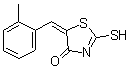 结构式 CAS# 50459-52-4, (5E)-5-(2-甲基苄亚基)-2-硫基-1,3-噻唑-4(5H)-酮