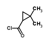 structure of CAS# 50675-57-5, 2,2-Dimethylcyclopropanecarbonyl Chloride;2,2-dimethylcyclopropanecarbonyl chloride;MFCD10703531