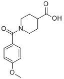 结构式 CAS# 510739-83-0, 1-(4-甲氧基-苯甲酰基)-哌啶-4-羧酸