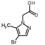 structure of CAS# 512809-63-1, (4-Bromo-5-Methyl-1H-Pyrazol-1-Yl)Acetic Acid;(4-Bromo-5-methyl-pyrazol-1-yl)-acetic acid;2-(4-bromo-5-methylpyrazolyl)acetic acid;MFCD03074362