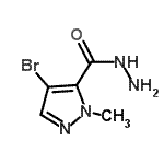 structure of CAS# 512809-81-3, 4-Bromo-1-Methyl-1H-Pyrazole-5-Carbohydrazide;4-Bromo-1-methyl-1H-pyrazole-5-carbohydrazide;4-bromo-1-methylpyrazole-5-carbohydrazide;MFCD01459853