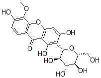 CAS#: 51419-56-8， 2-beta-D-Glucopyranosyl-1,3,6-Trihydroxy-5-Methoxy-9H-Xanthen-9-One