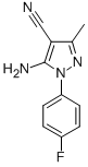 structure of CAS# 51516-82-6, 5-Amino-1-(4-Fluorophenyl)-3-Methyl-1H-Pyrazole-4-Carbonitrile;5-AMINO-1-(4-FLUOROLPHENYL)-3-METHYL-1H-PYRAZOLE-4-CARBONITRILE;5-Amino-1-(4-Fluorophenyl)-3-Methyl-1H-Pyrazole-3-Carbonitrile;5-AMINO-1-(4-FLUOROPHENYL)-3-METHYL-1H-PYRAZOLE-4-CARBONITRILE