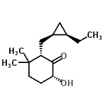CAS 登录号：515178-90-2， (2S,6R)-2-{[(1R,2R)-2-乙基环丙基]甲基}-6-羟基-3,3-二甲基环己酮