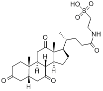 structure of CAS# 517-37-3, Taurodehydrocholic acid;Sodium 2-[[(4R)-4-[(5S,10S,13R,17R)-10,13-Dimethyl-3,7,12-Trioxo-1,2,4,5,6,8,9,11,14,15,16,17-Dodecahydrocyclopenta[A]Phenanthren-17-Yl]-1-Oxopentyl]Amino]Ethanesulfonate;Sodium 2-[[(4R)-4-[(5S,10S,13R,17R)-3,7,12-Triketo-10,13-Dimethyl-1,2,4,5,6,8,9,11,14,15,16,17-Dodecahydrocyclopenta[A]Phenanthren-17-Yl]Pentanoyl]Amino]Ethanesulfonate;Sodium Taurodehydrocholate
