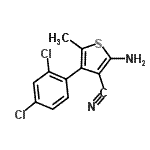 structure of CAS# 519016-78-5, 2-Amino-4-(2,4-Dichlorophenyl)-5-Methyl-3-Thiophenecarbonitrile;2-amino-4<wbr>-(2,4-dic<wbr>hlorophen<wbr>yl)-5-met<wbr>hyl-3-thi<wbr>ophenecar<wbr>bonitrile;2-Amino-4<wbr>-(2,4-dic<wbr>hlorophen<wbr>yl)-5-met<wbr>hylthioph<wbr>ene-3-car<wbr>bonitrile;AK-968/40776793