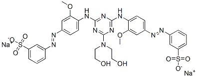 CAS#: 52238-69-4， Disodium 3,3'-[[6-[Bis(2-Hydroxyethyl)Amino]-1,3,5-Triazine-2,4-Diyl]Bis[Imino(3-Methoxy-4,1-Phenylene)Azo]]Bis[Benzenesulphonate]