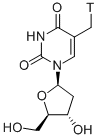 CAS#: 52497-68-4， 1-[(2R,4S,5R)-4-Hydroxy-5-(hydroxymethyl)oxolan-2-yl]-5-(tritritiomethyl)pyrimidine-2,4-dione