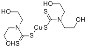 structure of CAS# 52611-57-1, Bis(2-Hydroxyethyl)Dithiocarbamic Acid Copper Salt