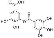 structure of CAS# 536-08-3, Digallic Acid;3,4-Dihydroxy-5-(3,4,5-Trihydroxybenzoyl)Oxy-Benzoic Acid;3,4-Dihydroxy-5-[Oxo-(3,4,5-Trihydroxyphenyl)Methoxy]Benzoic Acid;3,4-Dihydroxy-5-(3,4,5-Trihydroxyphenyl)Carbonyloxy-Benzoic Acid
