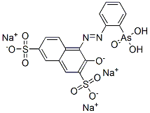 结构式 CAS# 53669-45-7, 4-[(2-砷苯基)偶氮]-3-氧代萘-2,7-二磺酸三钠