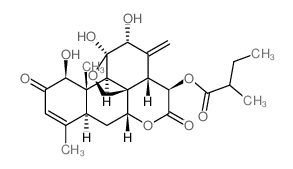 CAS#: 53683-70-8， 11beta,20-Epoxy-1beta,11alpha,12alpha-Trihydroxy-15beta-(2-Methyl-1-Oxobutoxy)Picrasa-3,13(21)-Diene-2,16-Dione
