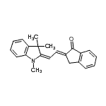 structure of CAS# 53704-23-7, (2E)-2-[(2E)-2-(1,3,3-Trimethyl-1,3-Dihydro-2H-Indol-2-Ylidene)Ethylidene]-1-Indanone;(2E)-2-[(<wbr>2E)-2-(1,<wbr>3,3-trime<wbr>thyl-1,3-<wbr>dihydro-2<wbr>H-indol-2<wbr>-ylidene)<wbr>ethyliden<wbr>e]indan-1<wbr>-one;1H-Inden-<wbr>1-one, 2-<wbr>[(1,3-dih<wbr>ydro-1,3,<wbr>3-trimeth<wbr>yl-2H-ind<wbr>ol-2-ylid<wbr>ene)ethyl<wbr>idene]-2,<wbr>3-dihydro<wbr>- (9CI)