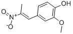 structure of CAS# 5395-47-1, 1-(4-Hydroxy-3-Methoxyphenyl)-2-Nitropropene;2-Methoxy-4-(2-Nitropropenyl)Phenol;Nsc57759;St5437531