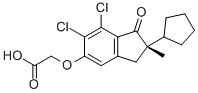 结构式 CAS# 54197-31-8, 2-[(2S)-6,7-二氯-2-环戊基-2-甲基-1-氧代-茚满-5-基]氧基乙酸