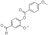 结构式 CAS# 5420-38-2, 4-甲氧基-苯甲酸 4-甲酰基-2-甲氧基-苯基酯