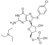 CAS#: 54364-02-2， 8-(4-Chlorophenylthio)guanosine-3',5'-cyclic monophosphate