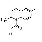 structure of CAS# 544692-44-6, 2-Chloro-1-(6-Fluoro-2-Methyl-3,4-Dihydro-1(2H)-Quinolinyl)Ethanone;1-(chloro<wbr>acetyl)-6<wbr>-fluoro-2<wbr>-methyl-1<wbr>,2,3,4-te<wbr>trahydroq<wbr>uinoline;2-CHLORO-1-(4-ISOBUTYL-PIPERAZIN-1-YL)-ETHANONE;2-Chloro-<wbr>1-(6-fluo<wbr>ro-2-meth<wbr>yl-3,4-di<wbr>hydro-2H-<wbr>quinolin-<wbr>1-yl)-eth<wbr>anone