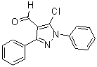 structure of CAS# 5499-67-2, 5-Chloro-1,3-Diphenyl-1H-Pyrazole-4-Carbaldehyde;5-CHLORO-1,3-DIPHENYL-1H-PYRAZOLE-4-CARBOXALDEHYDE;5-CHLORO-1,3-DIPHENYL-1H-PYRAZOLE-4-CARBALDEHYDE
