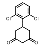 structure of CAS# 55579-74-3, 5-(2,6-Dichlorophenyl)-1,3-Cyclohexanedione;5-(2,6-Dichlorophenyl)-1,3-cyclohexanedione #;5-(2,6-dichlorophenyl)cyclohexane-1,3-dione;MFCD00104793