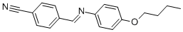 structure of CAS# 55873-21-7, 4'-Cyanobenzylidene-4-n-Butoxyaniline;4-(4-BUTOXYPHENYLIMINOMETHYL)BENZONITRILE;N-(P-CYANOBENZYLIDENE)-P-BUTOXYANILINE;4-Butoxy-N-(4-Cyanobenzylidene)Aniline