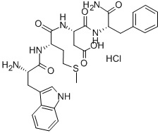 structure of CAS# 5609-49-4, Cholecystokinin Fragment (30-33) Amide Hydrochloride;CHOLECYSTOKININ FRAGMENT 30-33 AMIDE HYDROCHLORIDE;CCK-TETRAPEPTIDE (30-33) HYDROCHLORIDE;TRP-MET-ASP-PHE AMIDE HYDROCHLORIDE