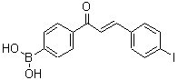 structure of CAS# 562823-84-1, {4-[(2E)-3-(4-Iodophenyl)-2-Propenoyl]Phenyl}Boronic Acid;(2E)-1-[4<wbr>-(dihydro<wbr>xyboranyl<wbr>)phenyl]-<wbr>3-(4-iodo<wbr>phenyl)pr<wbr>op-2-en-1<wbr>-one;(for R&D only);3- -1- -PROP-2-ENONE