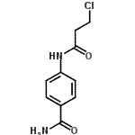 structure of CAS# 573994-42-0, 4-[(3-Chloropropanoyl)Amino]Benzamide;4-[(3-chloropropanoyl)amino]benzamide;benzamide, 4-[(3-chloro-1-oxopropyl)amino];benzamide, 4-[(3-chloro-1-oxopropyl)amino]-