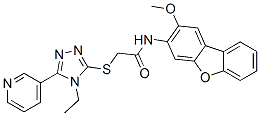 CAS#: 575470-85-8， 2-[[4-Ethyl-5-(Pyridin-3-Yl)-4H-1,2,4-Triazol-3-Yl]Thio]-N-(2-Methoxy-3-Dibenzofuranyl)-Acetamide