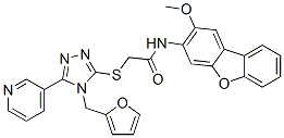 CAS#: 577985-69-4， 2-[[4-(Furan-2-Ylmethyl)-5-(Pyridin-3-Yl)-4H-1,2,4-Triazol-3-Yl]Thio]-N-(2-Methoxy-3-Dibenzofuranyl)-Acetamide