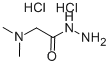 structure of CAS# 5787-71-3, N,N-Dimethyl-Glycine Hydrazide Dihydrochloride;(2-Hydrazino-2-Oxo-Ethyl)-Dimethyl-Ammonium;(2-Hydrazino-2-Oxoethyl)-Dimethylammonium;(2-Hydrazino-2-Keto-Ethyl)-Dimethyl-Ammonium