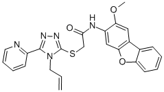 structure of CAS# 578745-65-0, N-(2-Methoxy-3-Dibenzofuranyl)-2-[[4-(2-Allyl)-5-(Pyridin-2-Yl)-4H-1,2,4-Triazol-3-Yl]Thio]-Acetamide