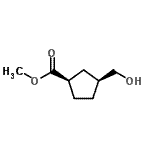 structure of CAS# 58240-93-0, Methyl (1R,3S)-3-(Hydroxymethyl)Cyclopentanecarboxylate;Methyl cis-3-hydroxymethylcyclopentane-1-carboxylate;MFCD06799098