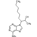 structure of CAS# 58337-38-5, 3-(6-Amino-9H-Purin-9-Yl)-2-Nonanol;(EHNA)3-(6-Amino-purin-9-yl)-nonan-2-ol;(R*,S*)-6-AMINO-β-HEXYL-α-METHYL-9H-PURINE-9-ETHANOL;3-(6-Amino-purin-9-yl)-nonan-2-ol