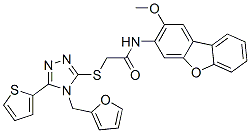 CAS#: 587010-73-9， 2-[[4-(Furan-2-Ylmethyl)-5-(2-Thienyl)-4H-1,2,4-Triazol-3-Yl]Thio]-N-(2-Methoxy-3-Dibenzofuranyl)-Acetamide