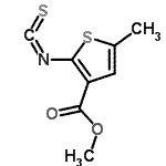 structure of CAS# 588675-85-8, Methyl 2-Isothiocyanato-5-Methyl-3-Thiophenecarboxylate;Methyl 2-isothiocyanato-5-methylthiophene-3-carboxylate;MFCD03943713