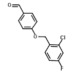 structure of CAS# 588681-51-0, 4-[(2-Chloro-4-Fluorobenzyl)Oxy]Benzaldehyde;4-[(2-Chloro-4-fluorobenzyl)oxy]benzaldehyde;4-[(2-chloro-4-fluorophenyl)methoxy]benzaldehyde;MFCD03422466