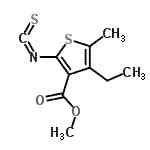 structure of CAS# 588695-55-0, Methyl 4-Ethyl-2-Isothiocyanato-5-Methyl-3-Thiophenecarboxylate;methyl 4-<wbr>ethyl-2-i<wbr>sothiocya<wbr>nato-5-me<wbr>thyl-3-th<wbr>iopheneca<wbr>rboxylate;Methyl 4-<wbr>ethyl-2-i<wbr>sothiocya<wbr>nato-5-me<wbr>thylthiop<wbr>hene-3-ca<wbr>rboxylate;MFCD03944634