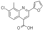 结构式 CAS# 588696-22-4, 7-氯-2-(2-呋喃基)-8-甲基-4-喹啉羧酸