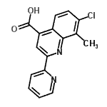 结构式 CAS# 588696-82-6, 7-氯-8-甲基-2-(2-吡啶基)-4-喹啉羧酸