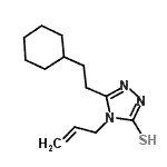 structure of CAS# 590353-10-9, 4-Allyl-5-(2-Cyclohexylethyl)-4H-1,2,4-Triazole-3-Thiol;5-(2-cycl<wbr>ohexyleth<wbr>yl)-4-(pr<wbr>op-2-en-1<wbr>-yl)-4H-1<wbr>,2,4-tria<wbr>zole-3-th<wbr>iol;5-(2-cyclohexylethyl)-4-prop-2-enyl-1,2,4-triazole-3-thiol;MFCD03945673