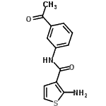 结构式 CAS# 590356-75-5, N-(3-乙酰基苯基)-2-氨基-3-噻吩甲酰胺