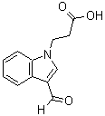 结构式 CAS# 59213-02-4, 3-(3-甲酰基-1H-吲哚-1-基)丙酸