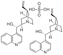 structure of CAS# 5949-16-6, Cinchonine Sulfate;4-Quinolyl-(5-Vinylquinuclidin-1-Ium-2-Yl)Methanol Sulfate;4-Quinolyl-(5-Vinyl-2-Quinuclidin-1-Iumyl)Methanol Sulfate;(5-Ethenyl-1-Azoniabicyclo[2.2.2]Octan-7-Yl)-Quinolin-4-Yl-Methanol Sulfate