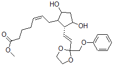 CAS#: 59619-78-2， (Z)-7-[(1R)-3alpha,5alpha-Dihydroxy-2beta-[(E)-2-(2-Phenoxymethyl-1,3-Dioxolan-2-Yl)Ethenyl]Cyclopentan-1alpha-Yl]-5-Heptenoic Acid Methyl Ester
