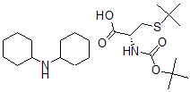 结构式 CAS# 60143-30-8, N-[(1,1-二甲基乙氧基)羰基]-S-叔丁基-L-半胱氨酸 N-环己基环己胺盐 (1:1)